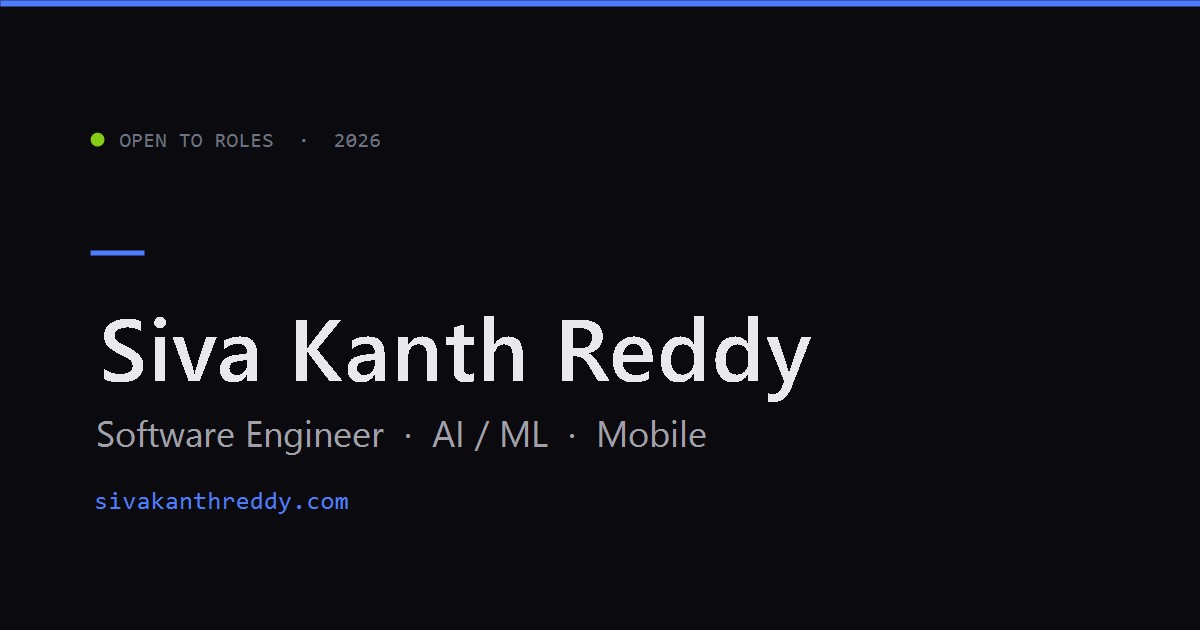 Lakshmi Siva Kanth Reddy Kondamadugula | AI & Android Developer